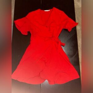 Summery Red Wrap Dress